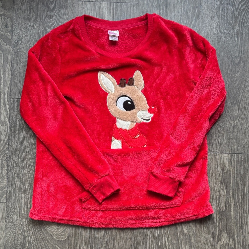 Rudolph The Red Nose Reindeer Soft Fleece Red Sweater